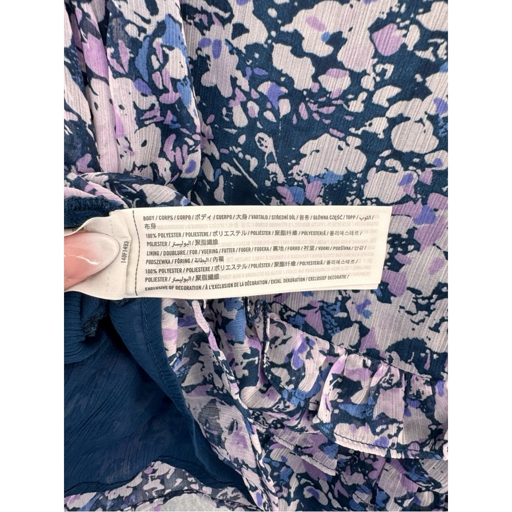 Abercrombie & Fitch Floral Sheer Ruffle Sleeve Blouse - Picture 7 of 11